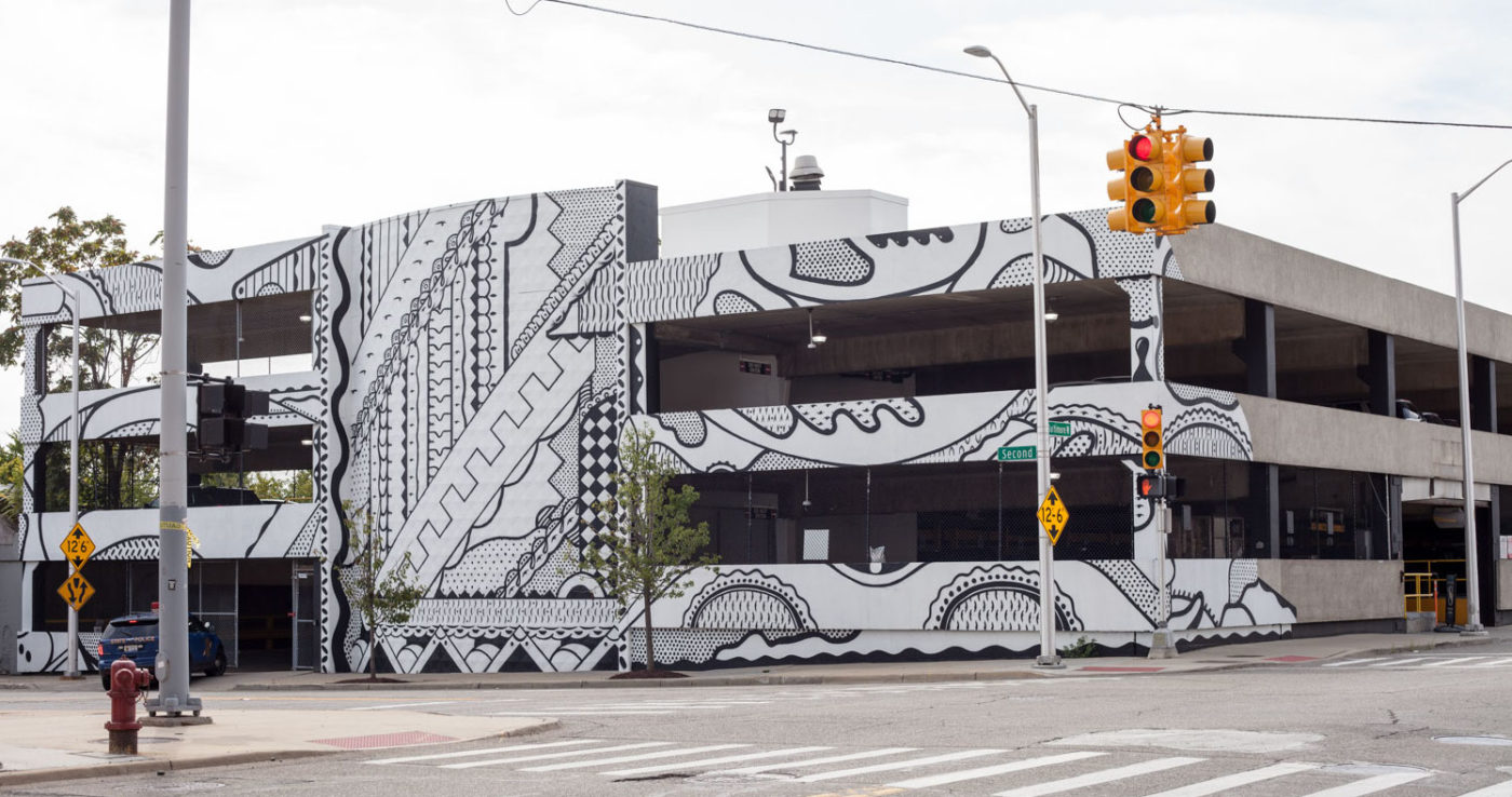 Baltimore Garage supports New Center office tenants with 837 parking spaces. Baltimore Garage