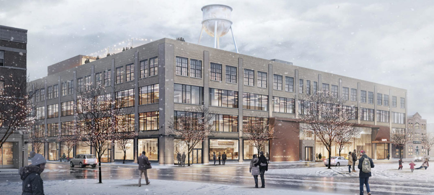 411 Piquette is being reimagined as a mixed-use development. Rendering of 411 Piquette redevelopment